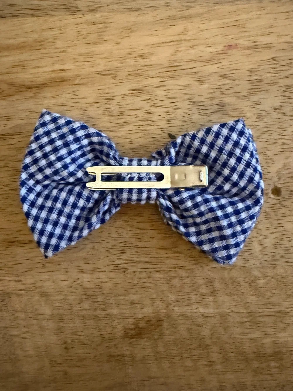 Blue Gingham Kids Hair Bow / boys Bowtie - Classic Plaid Accessory